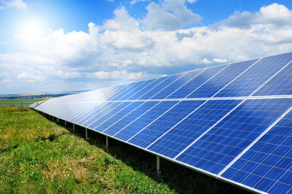 Solar panel produces green, enviromentaly friendly energy from the sun.
