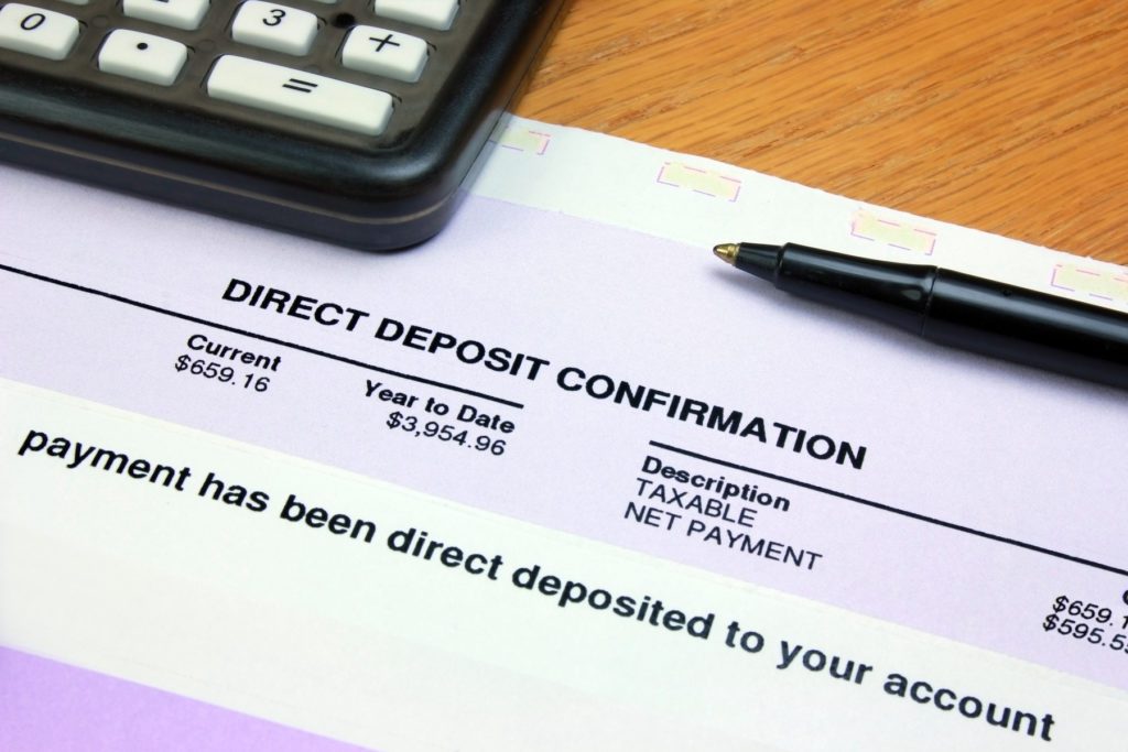 Direct Deposit paperwork