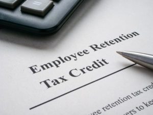 A Page with info about employee retention tax credit and pen.