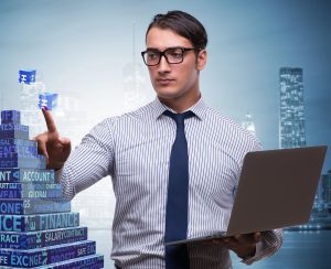 The businessman in ponzi scheme concept