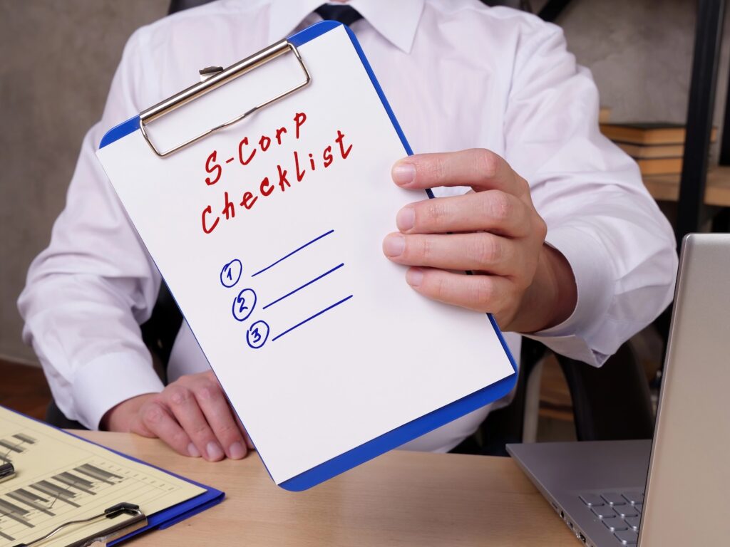 S-Corp Checklist phrase on the page.