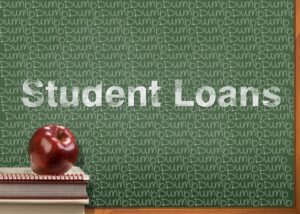 student loan written on chalkboard